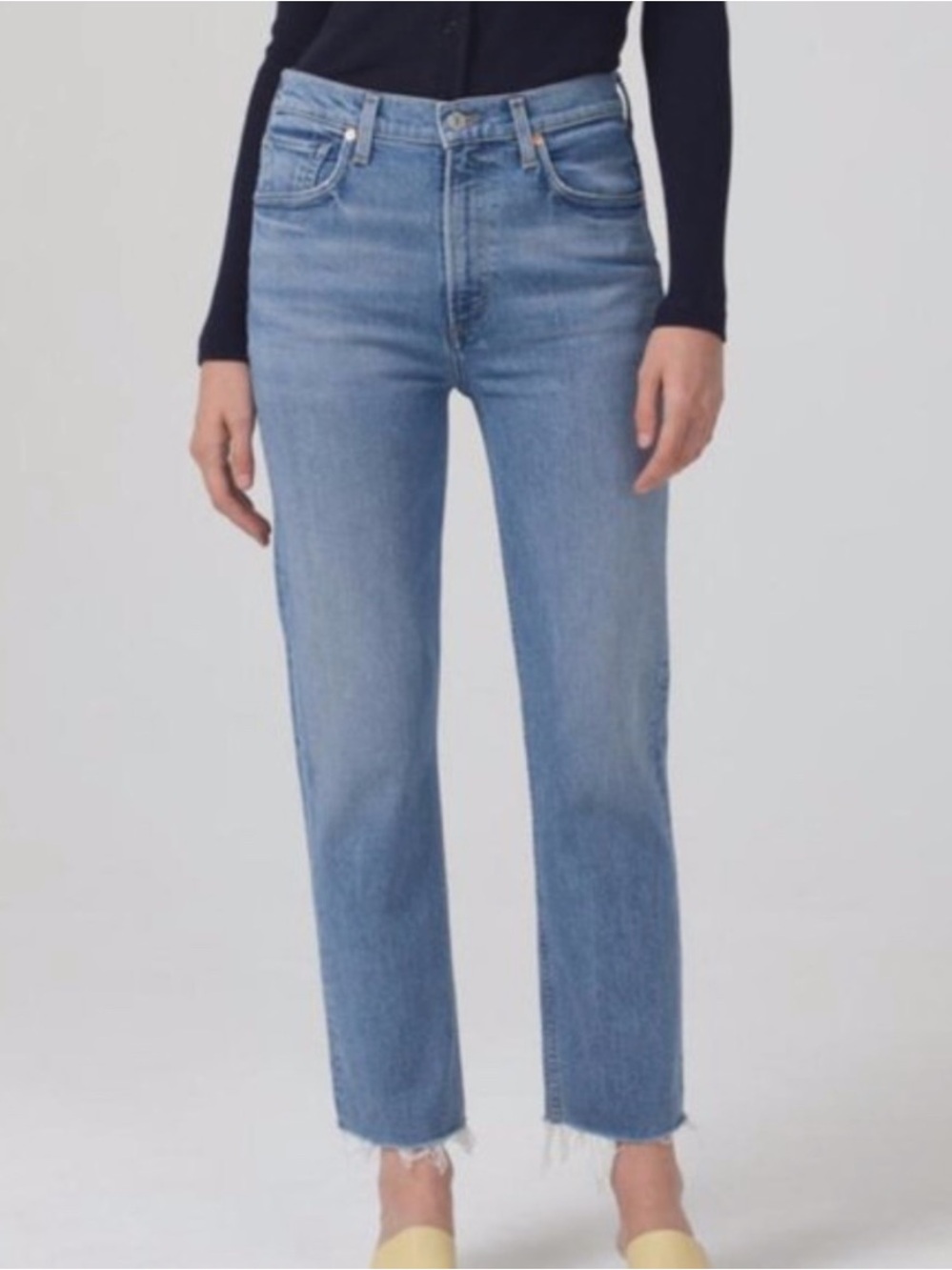 Citizens of Humanity Daphne Crop Jean Size 28 High Rise Stovepipe Pegasus Blue